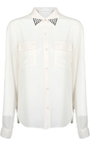 Jewel Tip Collar Blouse