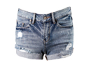 High Waisted Light Wash Ripped Denim Shorts