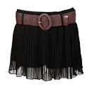 Pleated Skort With Woven Belt