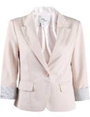 White Striped Cuff Blazer