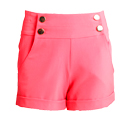 Coral High Waisted Sailor Shorts