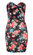 Floral Print Tube Dress