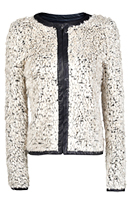 Parisian Leatherette Trimmed Fur Jacket