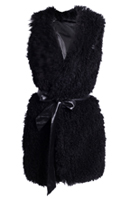 Faux Fur Gilet with Leather Belt