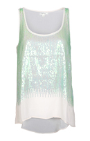 Sheer Dripping in Sequins Tank
