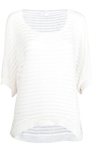Sheer Stripe High-Low Sweater