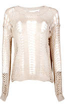 Metallic Open Knit Sweater