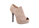 Side Zipper Peep Toe Bootie