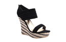 Black Geometric Print Wedges