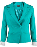 Green Striped Cuff Blazer