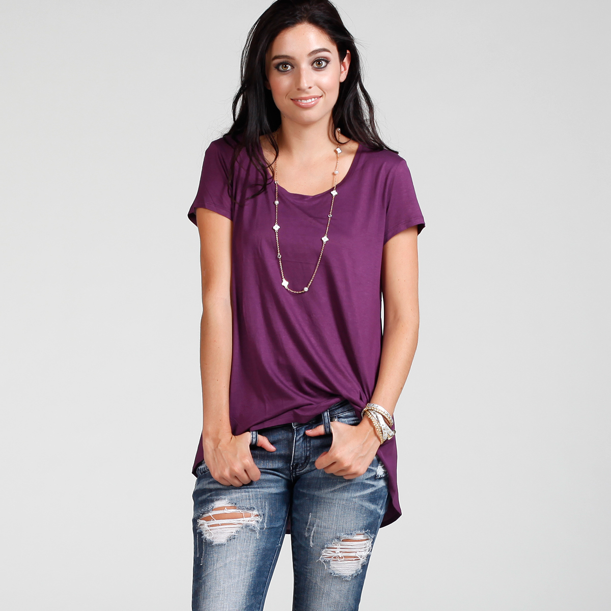 purple basic tee