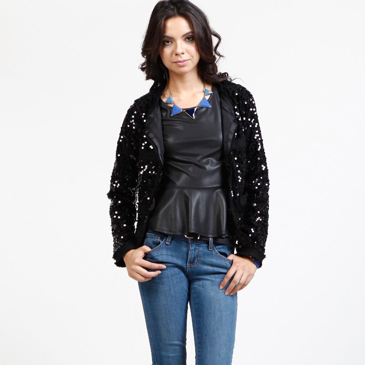sequin trim blazer
