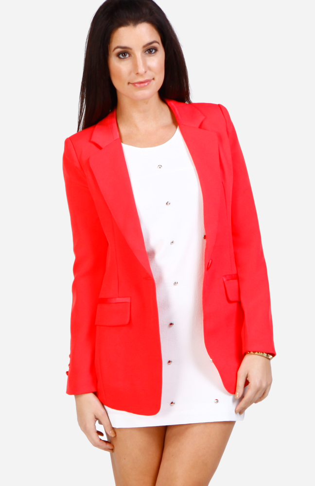 Sharp As A Whistle Blazer in Coral DAILYLOOK
