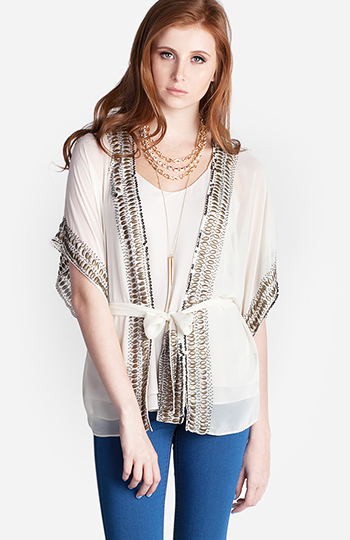 Bohemian Beaded Kimono Slide 1