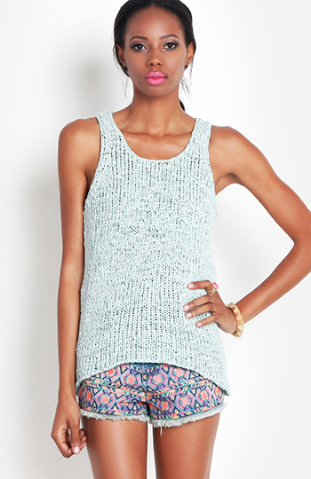 Open Knit Sleeveless Top Slide 1