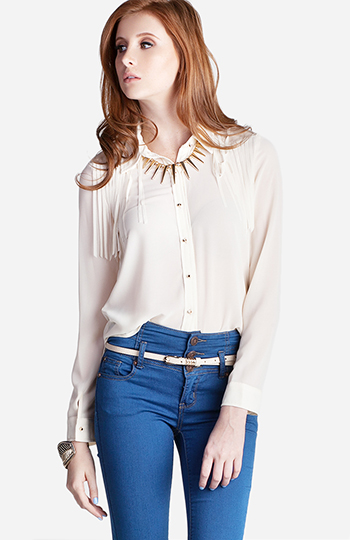 Sheer Cowboy Fringe Top Slide 1