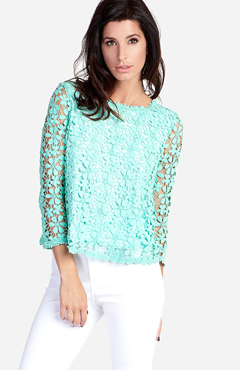 Vintage Floral Crochet Top Slide 1