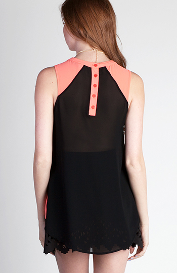 Sheer Front and Lace Back Top Slide 1