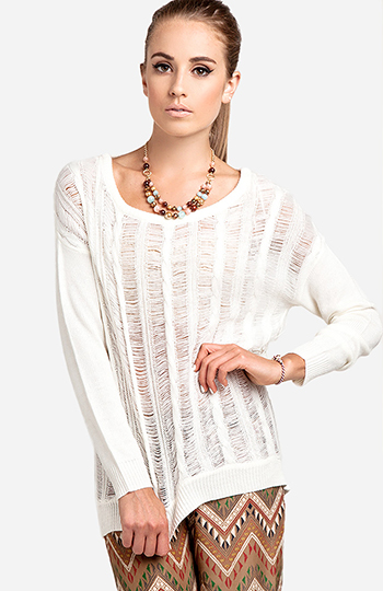 Open Knit Web Sweater Slide 1