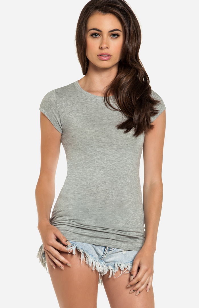 Basic T-shirt in Heather Grey | DAILYLOOK