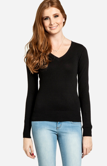 Classic V-Neck Sweater Slide 1