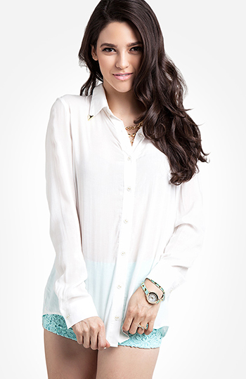 Modern Button Up Blouse Slide 1