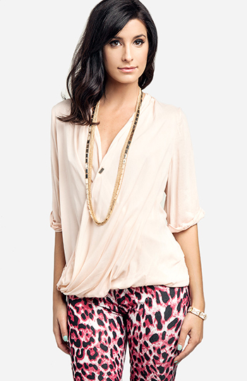 Faux Wrap Gauzy Blouse Slide 1