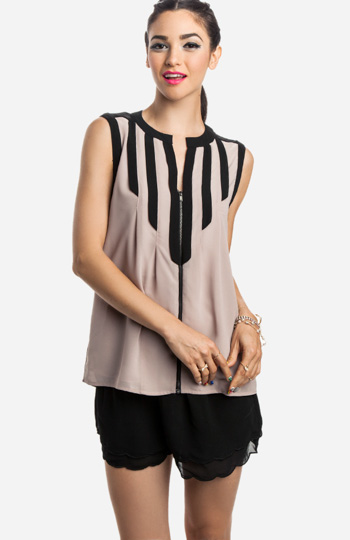 Dragstrip Zippered Blouse Slide 1