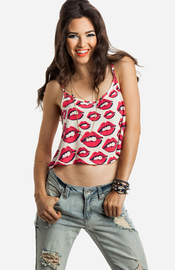 Lipstick Kisses Crop Top Slide 1