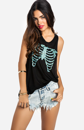 Floral Rib Cage Tank Slide 1