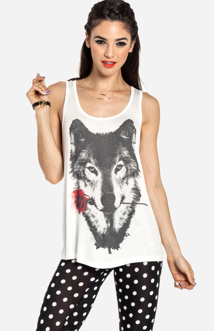 Romeo Wolf Tank in Ivory DAILYLOOK