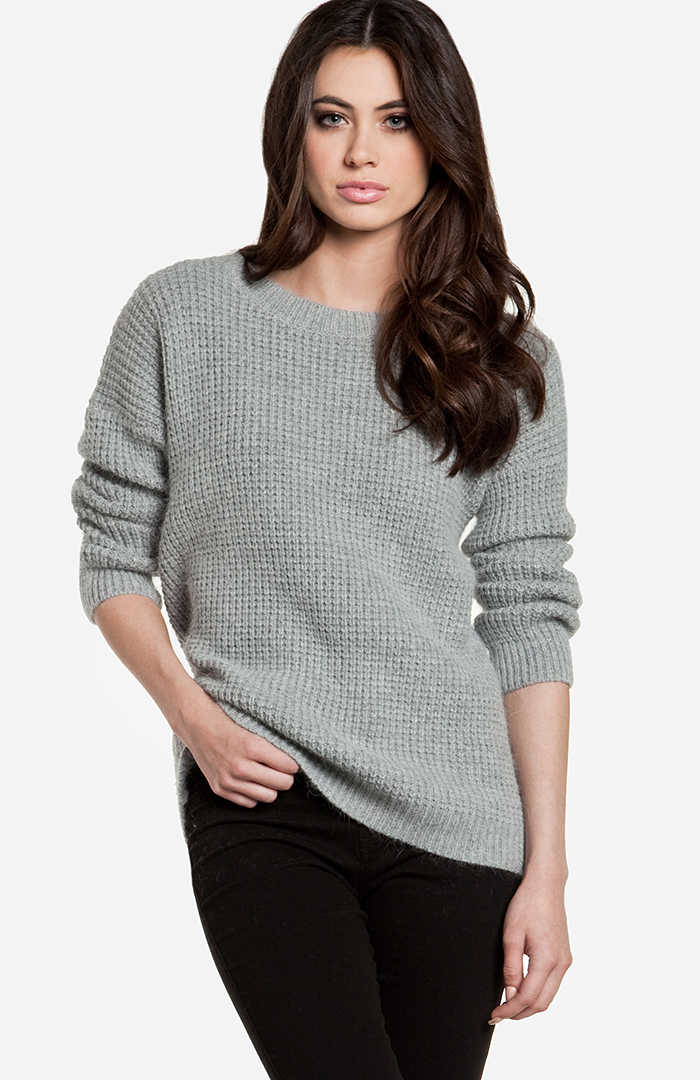 Glamorous Cozy Soft Sweater in Grey | DAILYLOOK