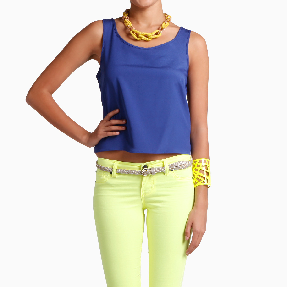 Cropped Cage Back Tank by Double Zero