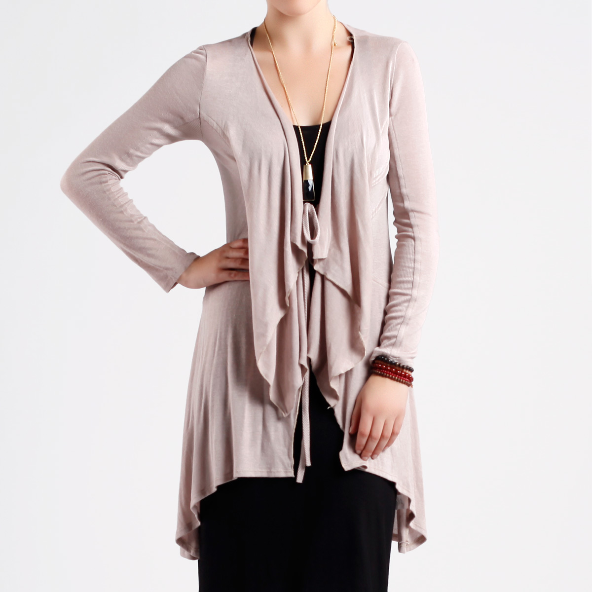 Plissé Sleeveless Dress & Cardigan