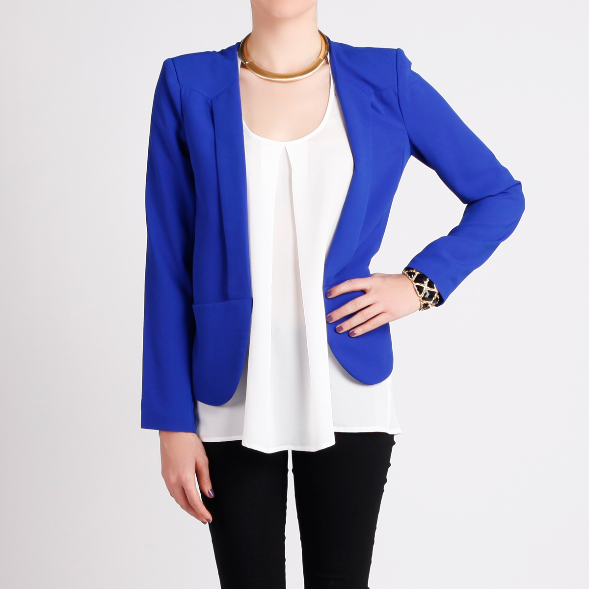 royal blue blazer bk skinny jacket front