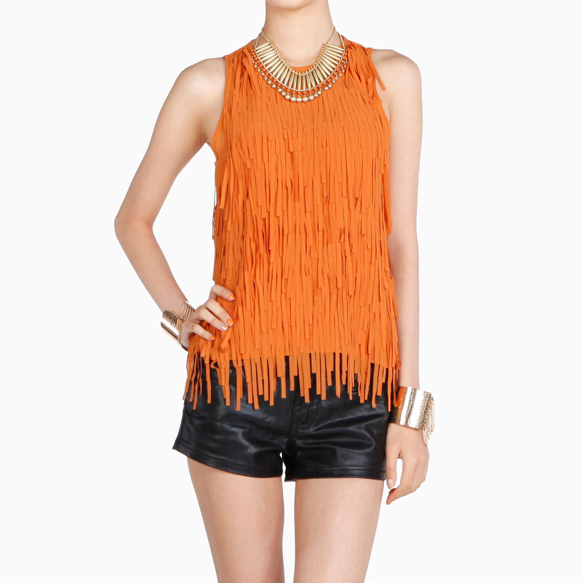Sleeveless Fringe Top by English Rose