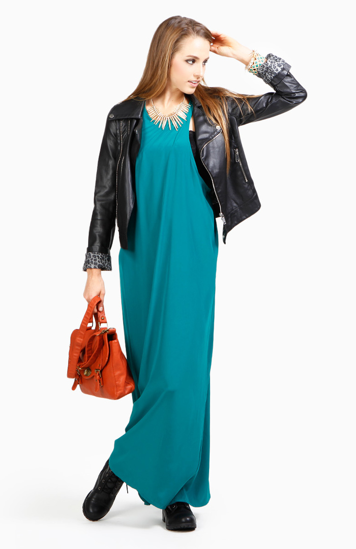 Tank Racer Back Maxi Dress in Green DAILYLOOK