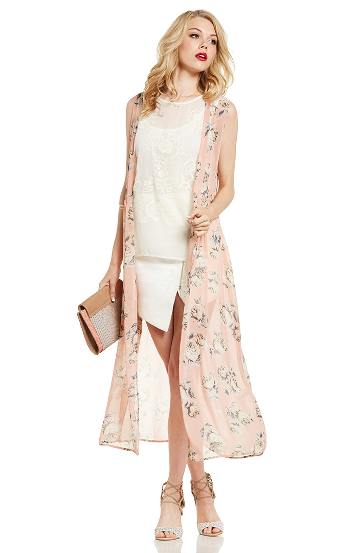 sleeveless maxi kimono