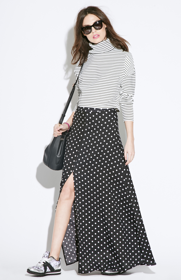 polka dot maxi skirt set