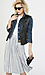 J.O.A. Striped Pleated Midi Skirt Thumb 5