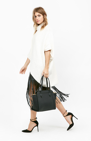 Holiday Fringe Benefits Cami Top & Thong Skirt Black Lg