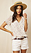 Short Double Ruffle Sleeve V-Neck Top Thumb 3