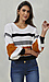 Striped Balloon Sleeve Sweater Thumb 3