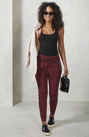 Burgundy joggers outfit womens new arrivals