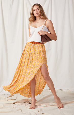 Floral maxi skirt deals with slits