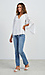 Split Neck with Self Tie Long Bell Sleeve Blouse Thumb 3