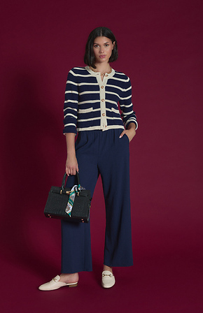 売れ筋商品|||イザックミズラヒ カットソー トップス レディース Women's Striped Cardigan Navy multi Striped Cardigan in Navy Multi L | DAILYLOOK