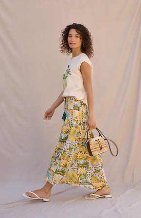 Lemon Print Top in Ivory Multi | DAILYLOOK