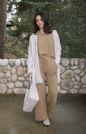 Textured Matching Top & Pant Set in Mocha M | DAILYLOOK