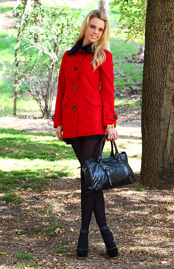 Fabulous Red Coat Look by Flying Tomato, Swoon, and Qupid Slide 1